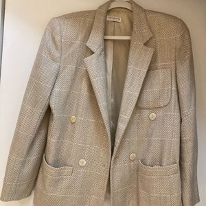 LIZ CLAIBORNE Collection Beige w/White Wool Blazer Size 6
